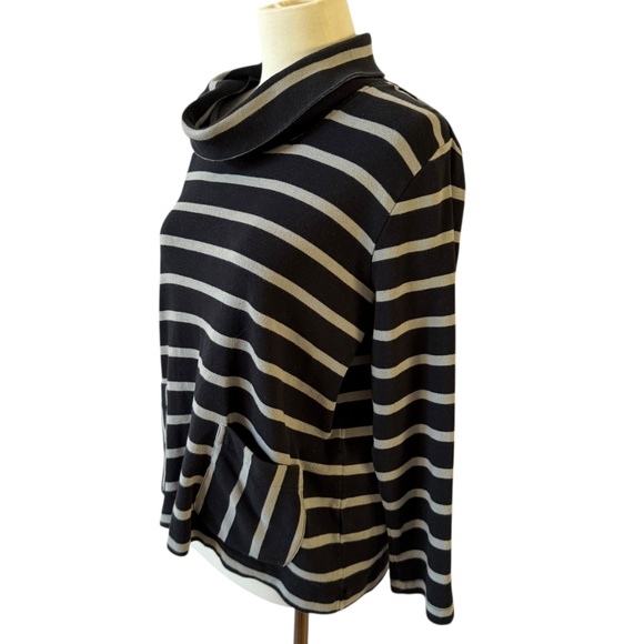 KOMIL LUCCA TOP STRIPED COTTON FRONT POCKETS BREATHABLE CASUAL WEEKEND WEAR M - Picture 4 of 11